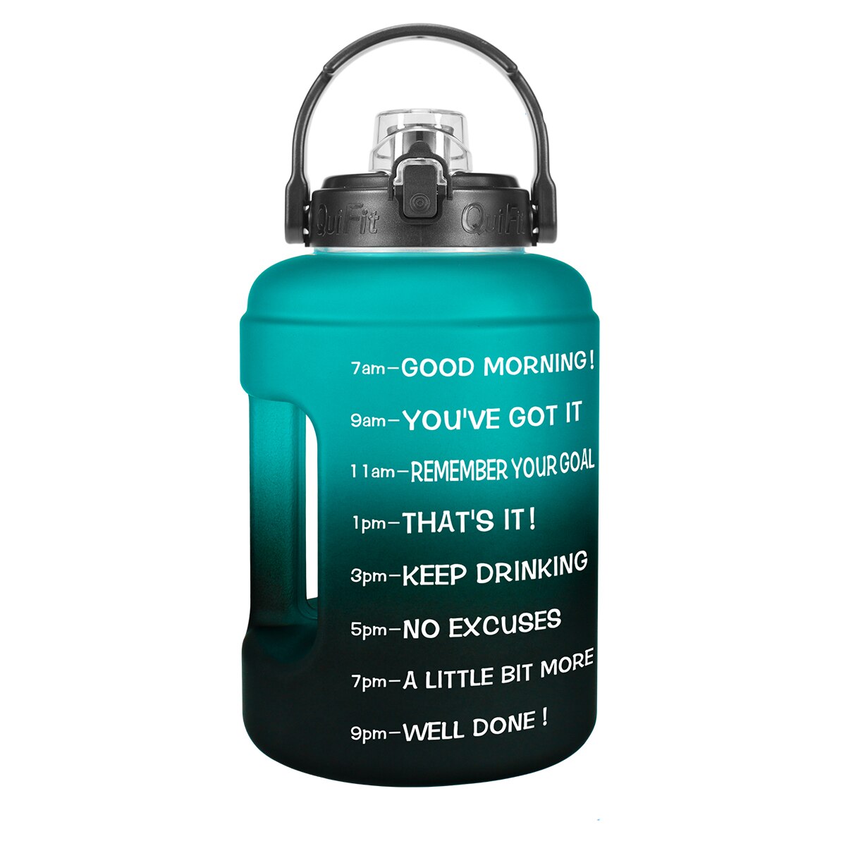BuildLife 1 galon butelka wody 2.5L 3.78L motywacyjny z markerem czasu sport szczelne szerokie usta duży dzbanek BPA Free Fitness: 2.5L 83oz / GreenD-Black