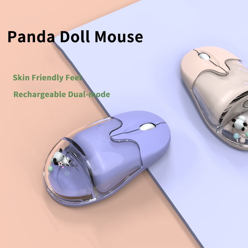 Mouse wireless dual-mode Mouse cablato Mause Design creativo Bambola galleggiante Pulsante muto ricaricabile Bellissimi mouse Uso ufficio Ergonomia