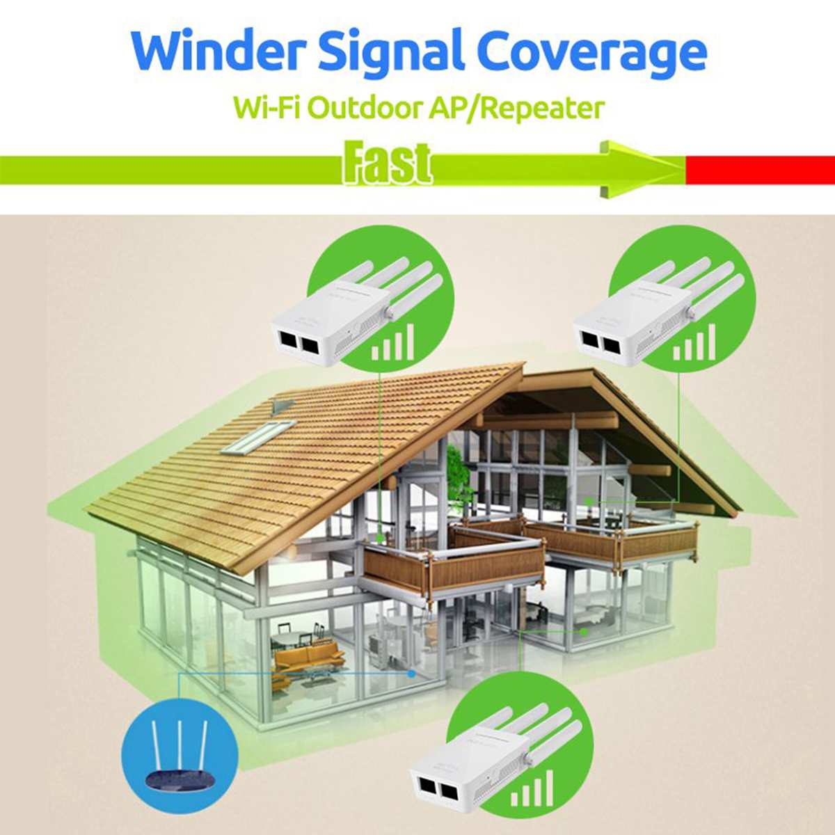 Répéteur sans fil de amplificateur de Signal de répéteur de WiFi de double bande du prolongateur 300Mbps de gamme de Wifi pour le réseau du routeur 2G/3G/4G/LTE