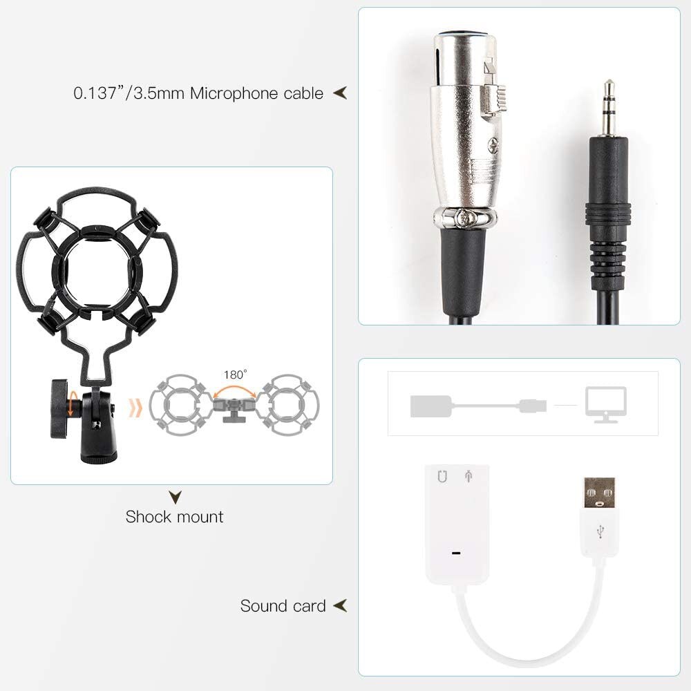 BM-800 Condenser Microphone Studio Recording Kits bm800 Karaoke Microphone for Studio Recording and Brocasting