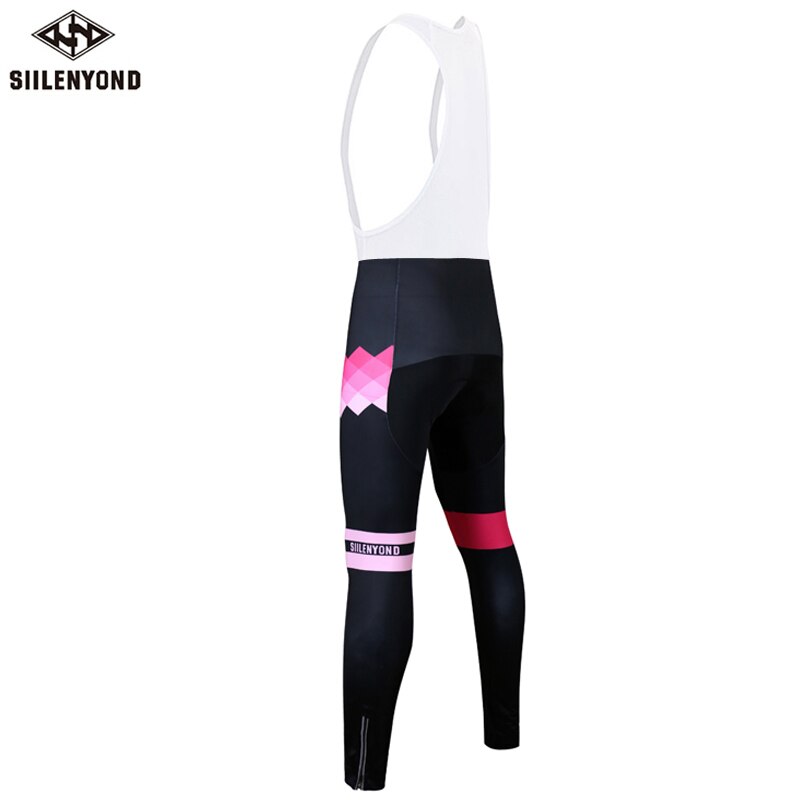 Siilenyond dames winter thermische fietsbroek met bretels schokbestendig mtb fietsbroek met coolmax 3d gelvulling