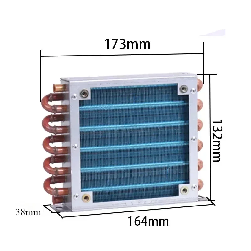 Small shell condenser radiator refrigerator freezer water-cooled aluminum fin and copper tube heat exchanger with fan air-cooled: A