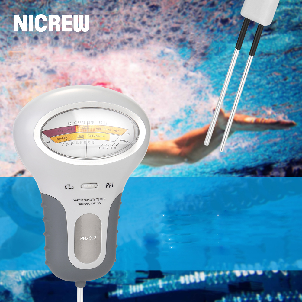 NICREW 2 in 1 PH Chlor Meter Tester Chlor Wasser Prüfung Gerät CL2 Messung Werkzeug für Aquarium Spa Schwimmen Schwimmbad