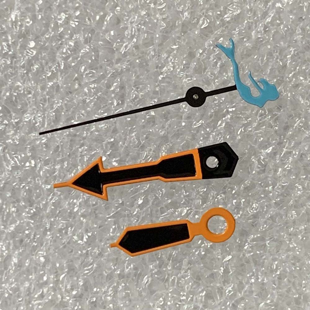 Orange Uhr Hände mit Schildkröte/Fisch/Dreizack/rüder Zweite Nadel herren Uhr Zubehör passen NH35/NH36/4R Mechanische Bewegung: Paket 10