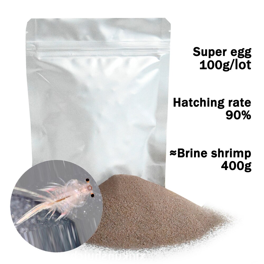 Artemia Shelling Brine Shrimp Egg Artemia Cysts 90% Hatch Rate Small Fish Feed Dried Daphnia Originating In Tibet Salt Lake: Bohai super egg 100g