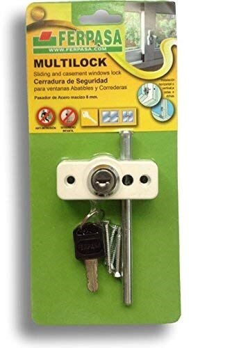 FERPASA CERRADURA VENTANA MULTILOCK BLANCA. Para todo tipo de ventanas, correderas y abatibles. Segura y Robusta.Seguridad Total