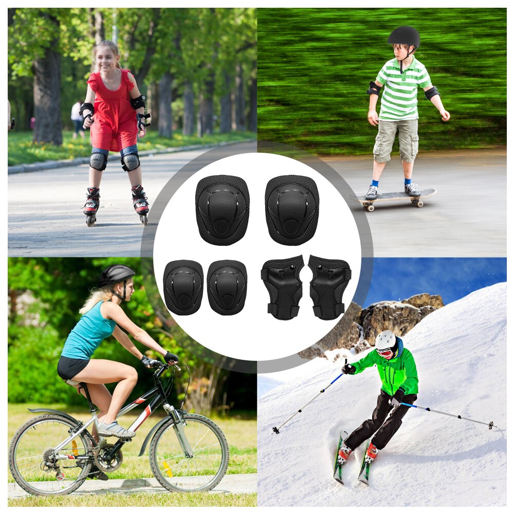 Kids Knee Pads Set Protective Gear Kit Knee Elbow Pads with Wrist Guards Child Safety Protection Pads for Rollerblading Skating