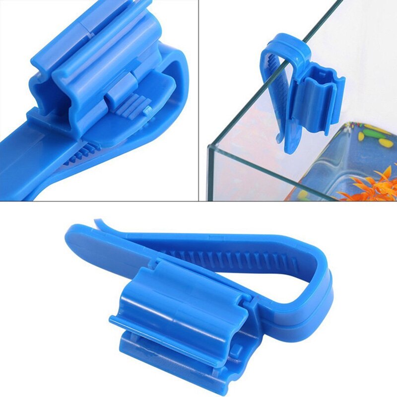 2x plast akvarium tank vattenrör klämma slang rör stav fästklämma fäste hållare akvarie tillbehör beslag blå