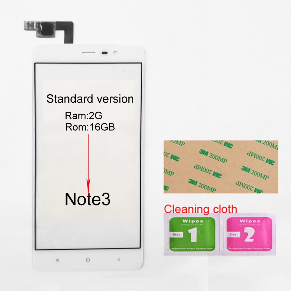 Touch screen Für Xiaomi Redmi Hinweis 1/2/3/4 Touch Screen Digitizer Sensor Glas Panel Ersatz: Note3 White