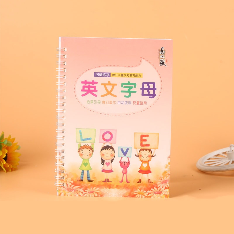 Reutilizable Inglés y libro chino para copiar dibujo juguete escritura a mano Groove inglés Auto se desvanece juguetes educativos para niños en edad preescolar
