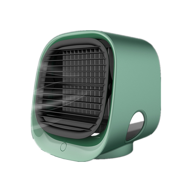Zomer Apparaat Bureau Mist Spray Airconditioner Ventilator Met Led Nachtlampje Voor Thuis Kamer Stille Usb Water Luchtkoeling Elektrische fan: green