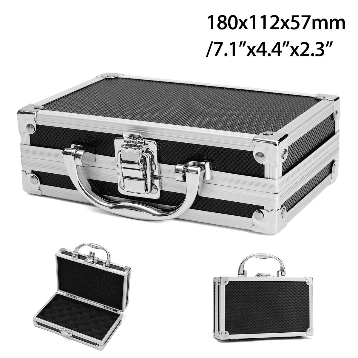 Doersupp Aluminium Gereedschapskist Draagbare Kleine Handvat Opslag Koffer Reizen Bagage Organizer Case Handheld Organizer