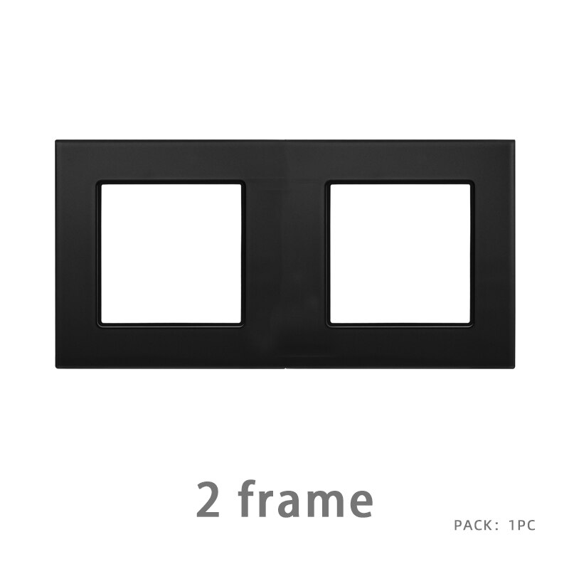 Prise de courant murale Usb, UK US, panneau plastique noir, Module de bricolage, fonction clé, combinaison libre prises électriques prise electrique prise murale prise usb encastrable douille legrand prise murale usb: 2Frame