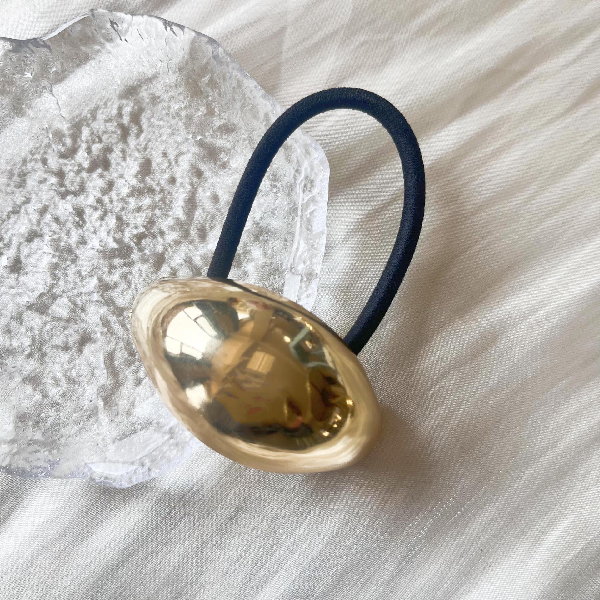 Pasadores para el pelo de cáscara de huevo de Metal para mujer y niña, geométrico brillante, Color dorado y plateado, 2024: Color amarillo dorado claro