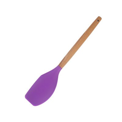 1pc lila träsilikon köksredskap sked soppvändare spatel tång nonstick köksredskap bakprylar redskapsredskap de cocina: Orange