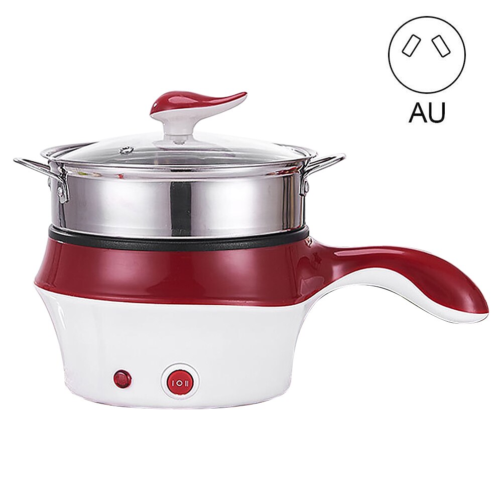 Elektrische Multi Fornuis Koekenpan Grill Pot Mini Rijstkoker Stoomboot Ei Stoomboot Soep Heater Pot Koekenpan M: AU