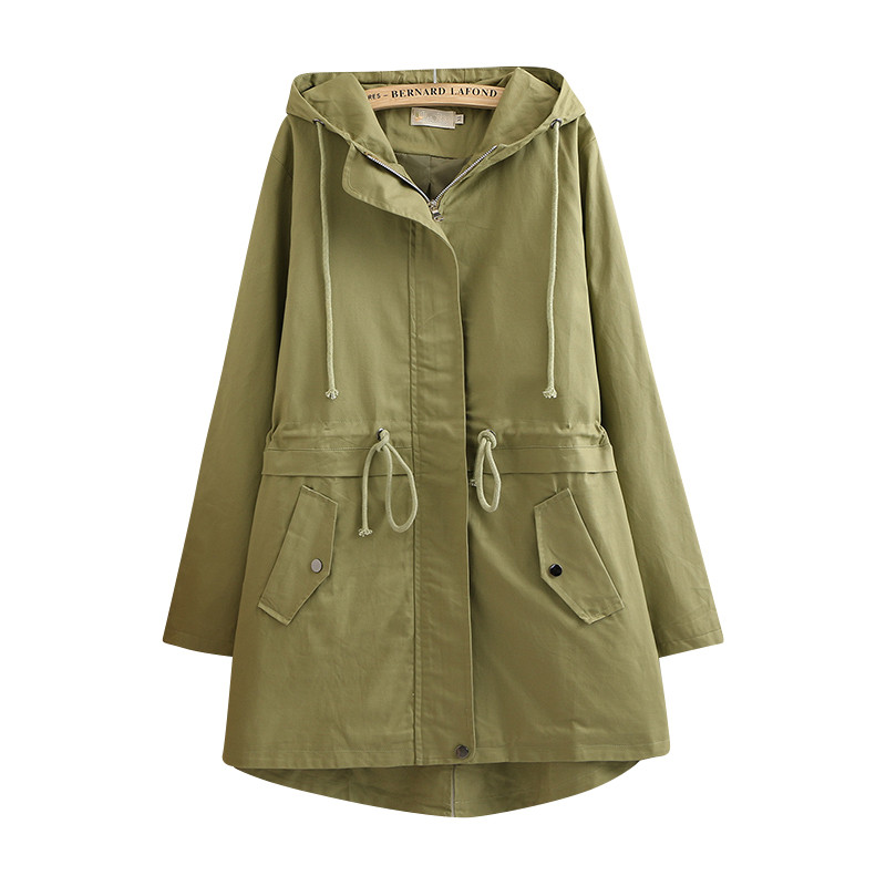 Abrigos cortavientos para mujer, talla grande 4xl, largos, con capucha, holgados, para primavera y otoño.