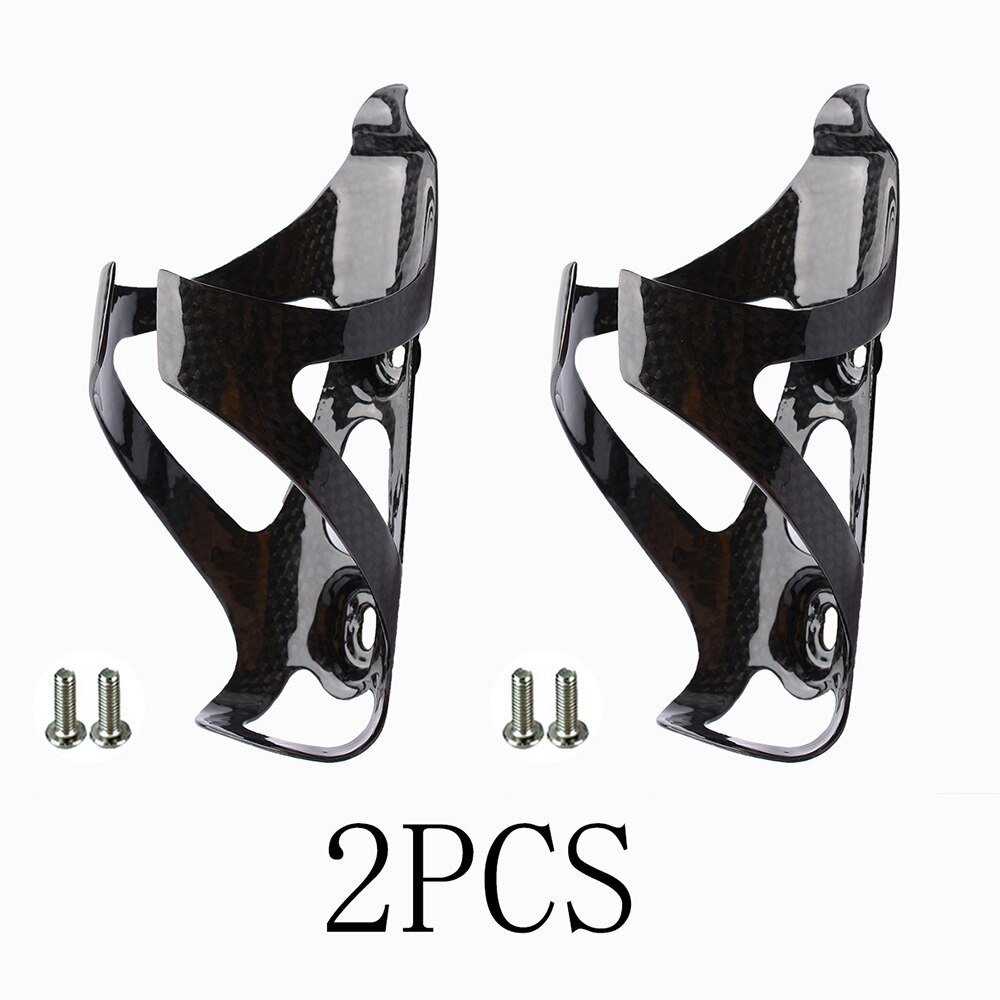 Full Carbon Bicycle water bottle cage MTB road Bike bottle holder Ultra light cycle equipment matte / light Sports bottle: 2pcs luster no logo