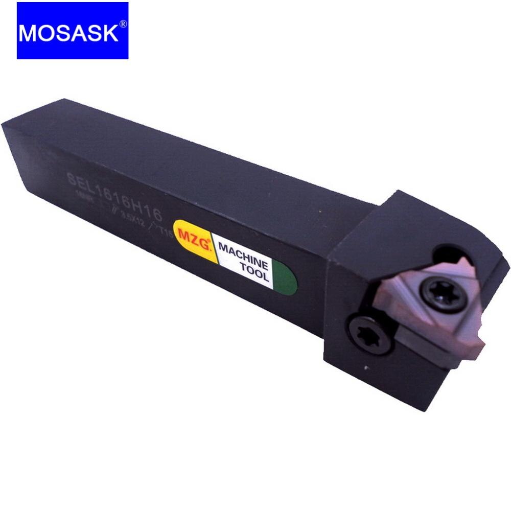MOSASK SEL Metal Turning Cutter Threaded Shank SEL 12MM 16MM 20MM 25MM 32MM Thread Inserts CNC Lathe Threading Tools Holders