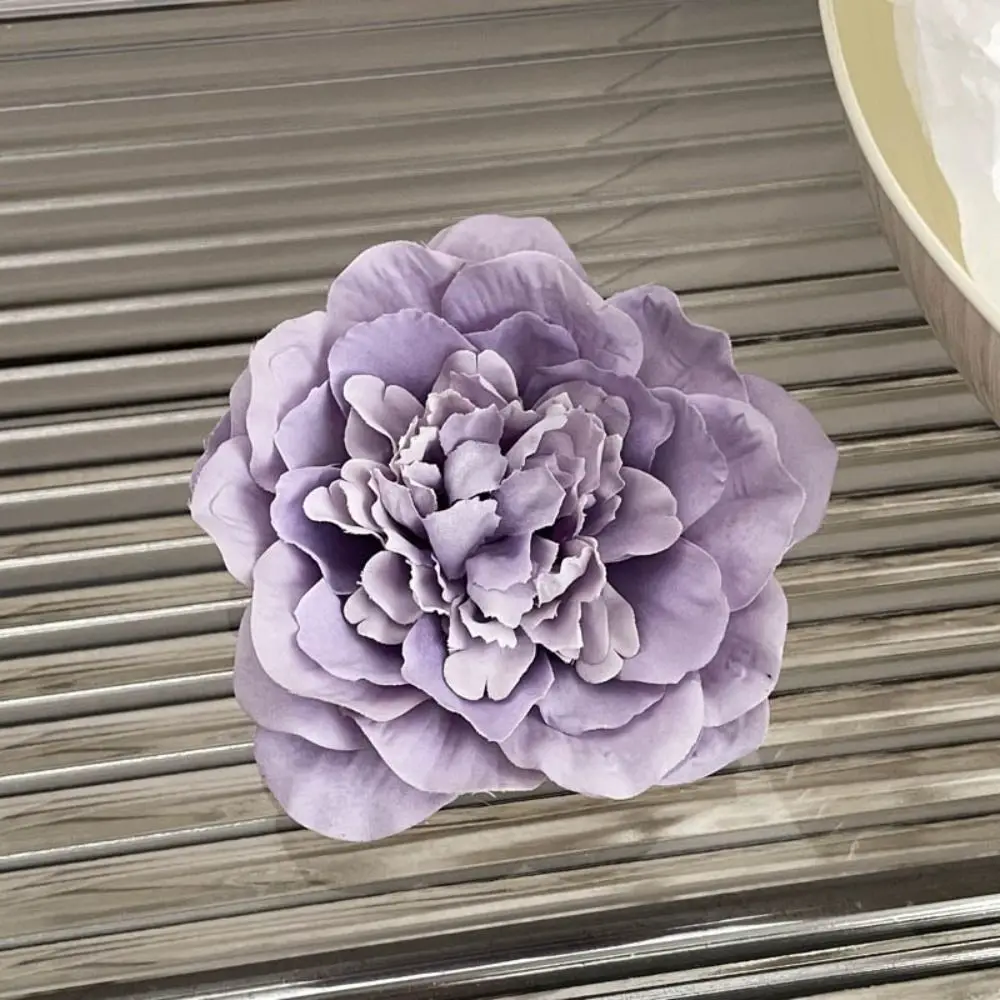 Söt blomma pion blomma hårspänne stora hårspännen håraccessoarer konstgjorda blommor hårnålar bohemiska sidohårspännen bröllop: Rosa