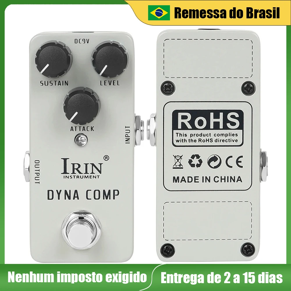 IRIN RS-12 Dyna Comp Pedal de efeito de guitarra Pedal de efeito comprimido Retro Ross Line True Bypass Peças e acessórios de guitarra elétrica: Default Title