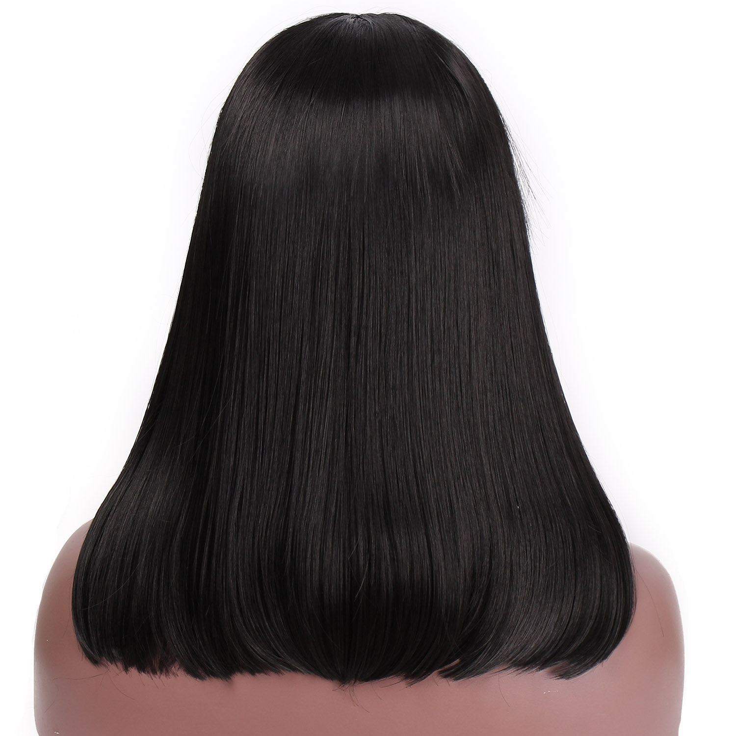 Stamped Glorious 14inches Middle Part Straight Wig Lace Front Wig Black Hair Heat Resistant Synthetic Wigs for Black Women
