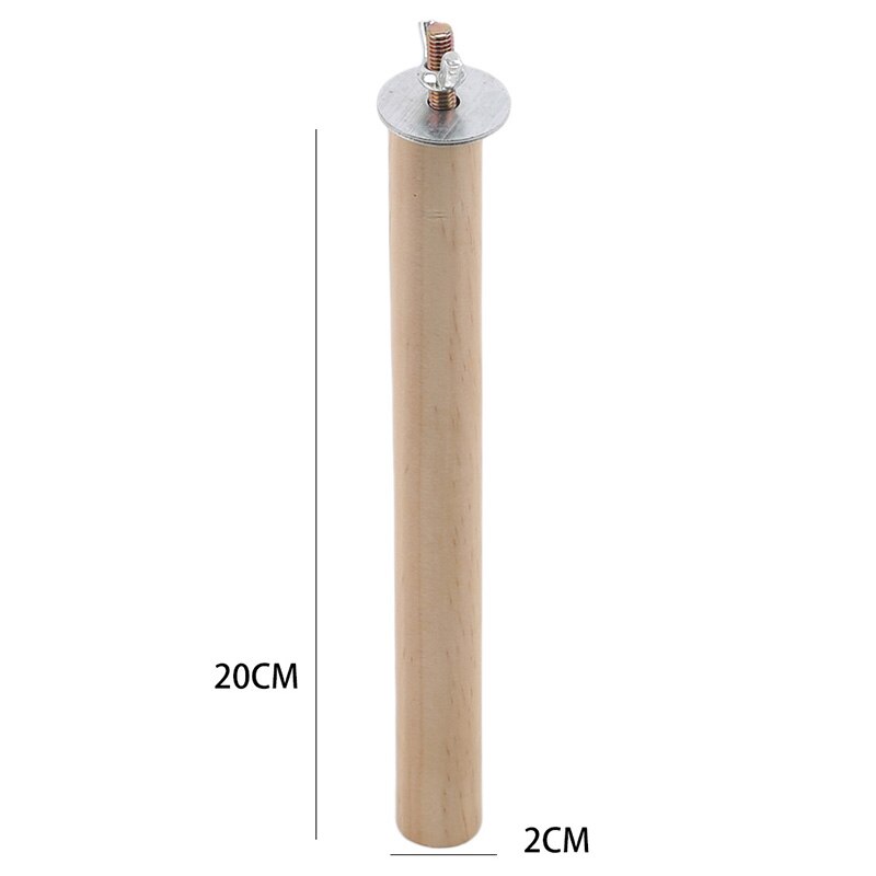 Perchero colgante de madera en bruto para loros y mascotas de 10/14/20/25cm, perchas para jaula de pájaros y Mascotas: Wood color 2.0-20cm