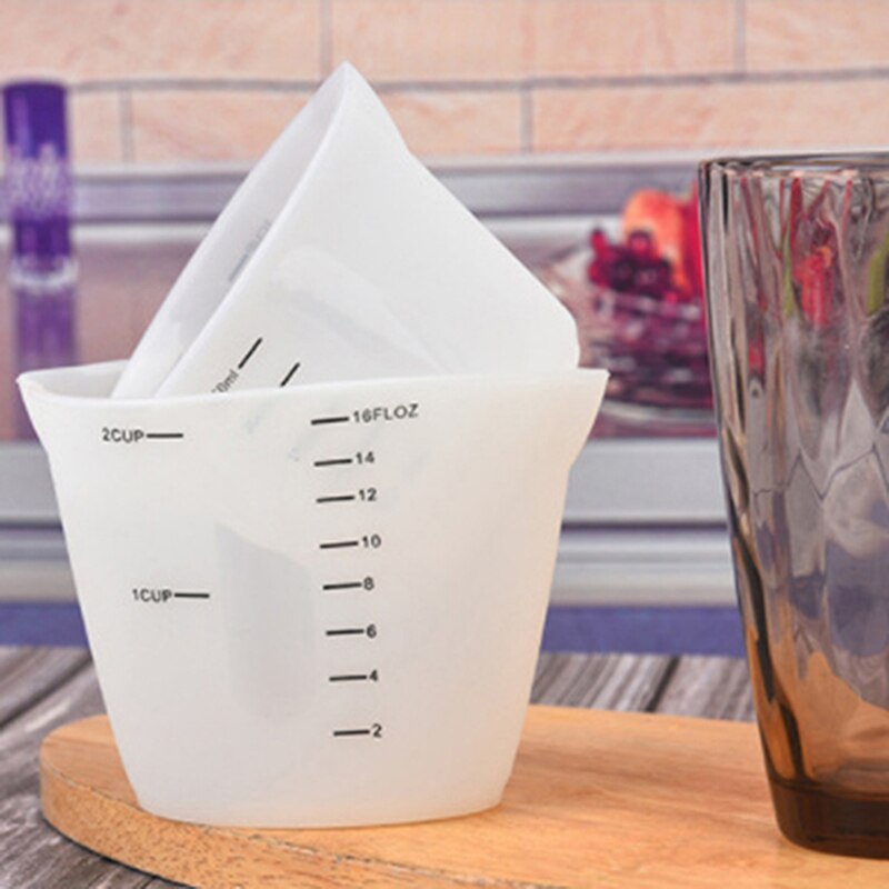 Herbruikbare Siliconen Maatbekers 500Ml &amp; 250Ml Hars Mengen Cups Epoxy Casting Mallen Acryl Verf Gieten Cups
