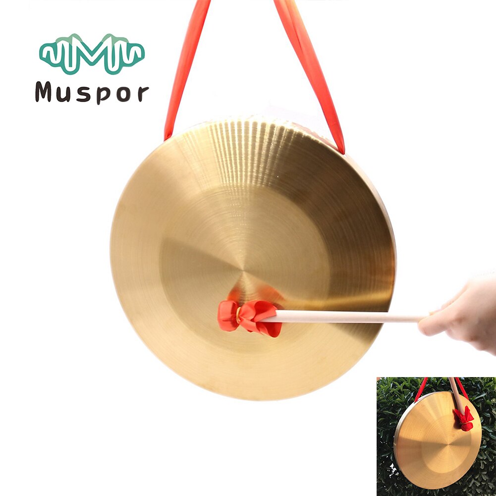 Mini 10cm Hand Gong Cymbals Brass Copper Gong Chapel Opera Percussion Instrument With Round Play Hammer School Childrens Toy