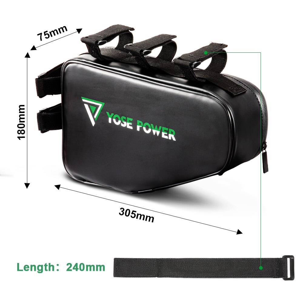 YOSE POWER-Bolsa de batería de litio para bicicleta eléctrica, resistente al agua, a prueba de polvo, triangular, cubierta de almacenamiento al aire libre para bicicleta