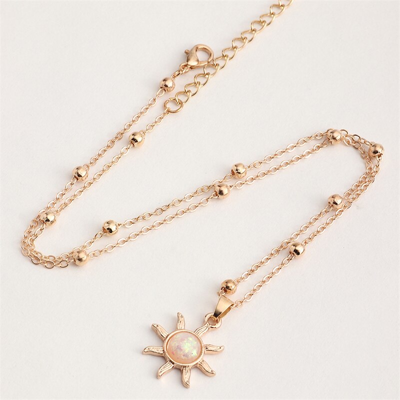 Bohemia Fashion Sun gem collana collana con goccia in oro per donna Boho femminile regalo per gioielli da festa di nozze per lei