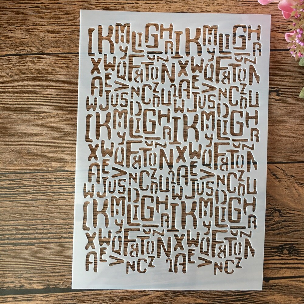 A5 21Cm Letters Textuur Gelaagdheid Stencils Schilderij Plakboek Kleuring Embossing Album Decoratieve Template: 1