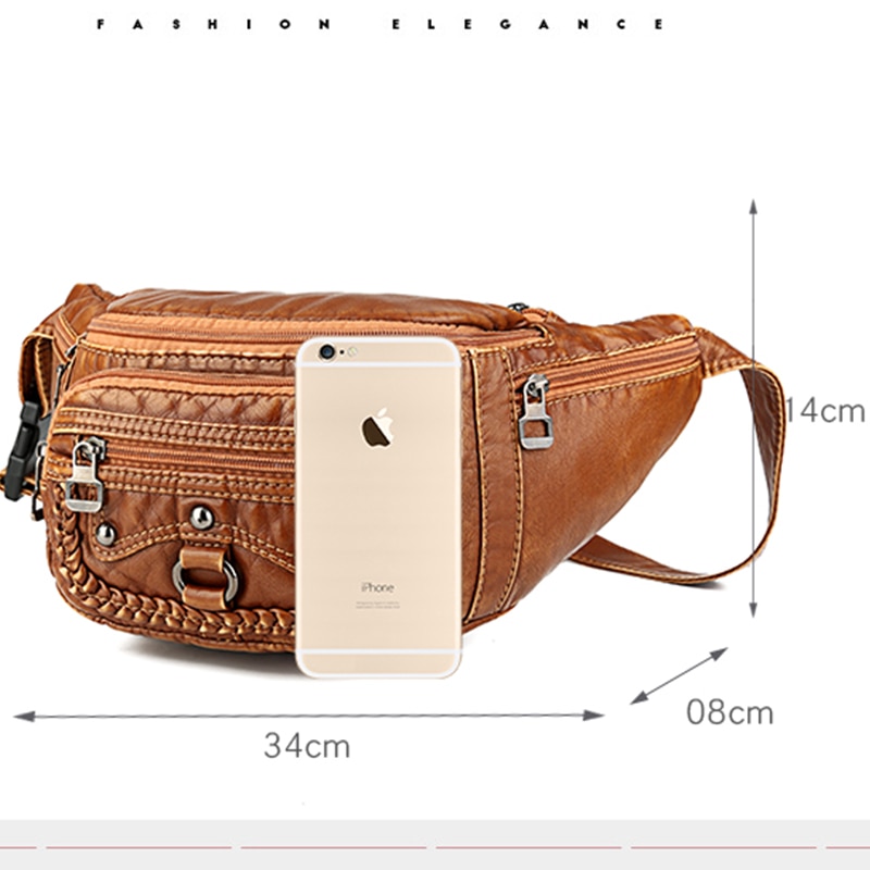 Taille PU Leder Tasche Frau Gürtel Taschen Frauen Taille Tasche für Männer Jahrgang Kissen Bauch Pakete Gewaschen Leder unisex telefon Tasche