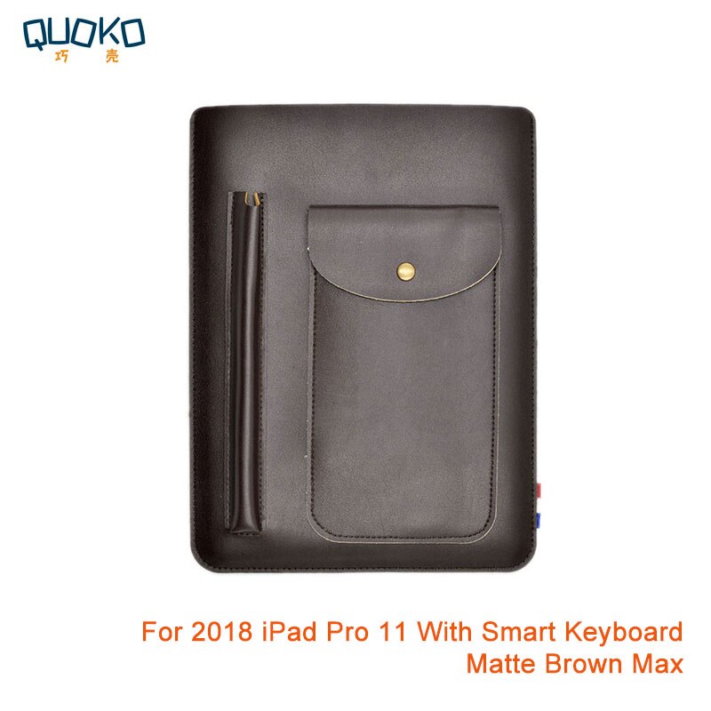 Multi-function ultra-thin super slim sleeve pouch cover,microfiber leather tablet sleeve case for iPad Pro 11 inch: Matte Brown Max