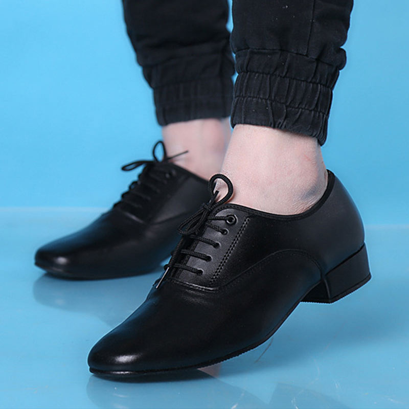 Echt Leer Mannen Salsa Latin Dansschoenen Zwarte Zachte Zool Outdoor Jongen Moderne Ballroom Tango Dansen Schoenen Maat 38- 45 Hakken 3 Cm