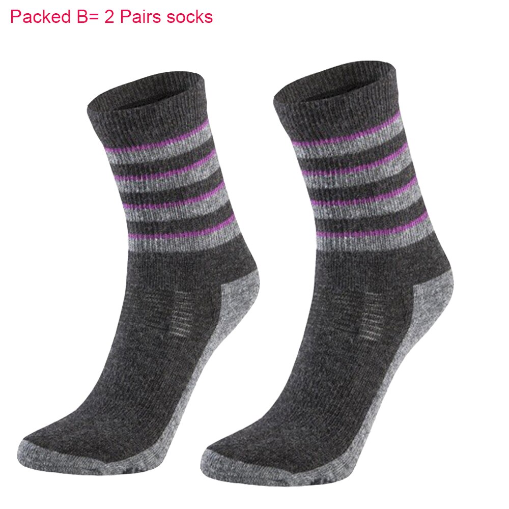 Chaussettes de randonnée en laine mérinos 50% pour enfants, chaussettes chaudes d&#39;hiver pour Sports de plein air, chaussettes thermiques pour équipe, taille européenne 31 à 34: Packed B (2 Pairs )