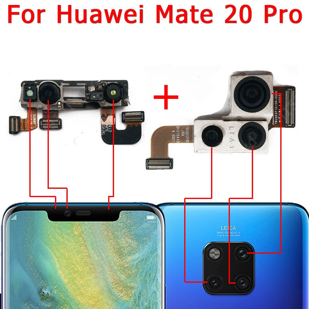 Original Rear Front Camera For Huawei Mate 20 Pro Mate20 Lite X 20X Facing Frontal Back Selfie Flex Camera Module Spare Parts: Mate20Pro Front Back