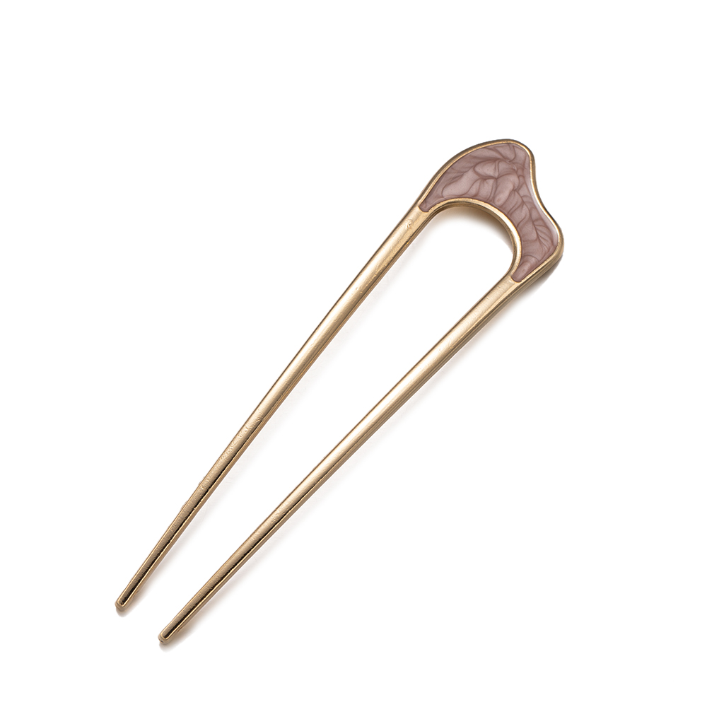 1Pcs 10cm Metal U Shaped Hairpin Hair Stick Pins For Women Girls Hairstyles Holder Simple Jewellery Accessories Supplies Crafts: Champagne gold