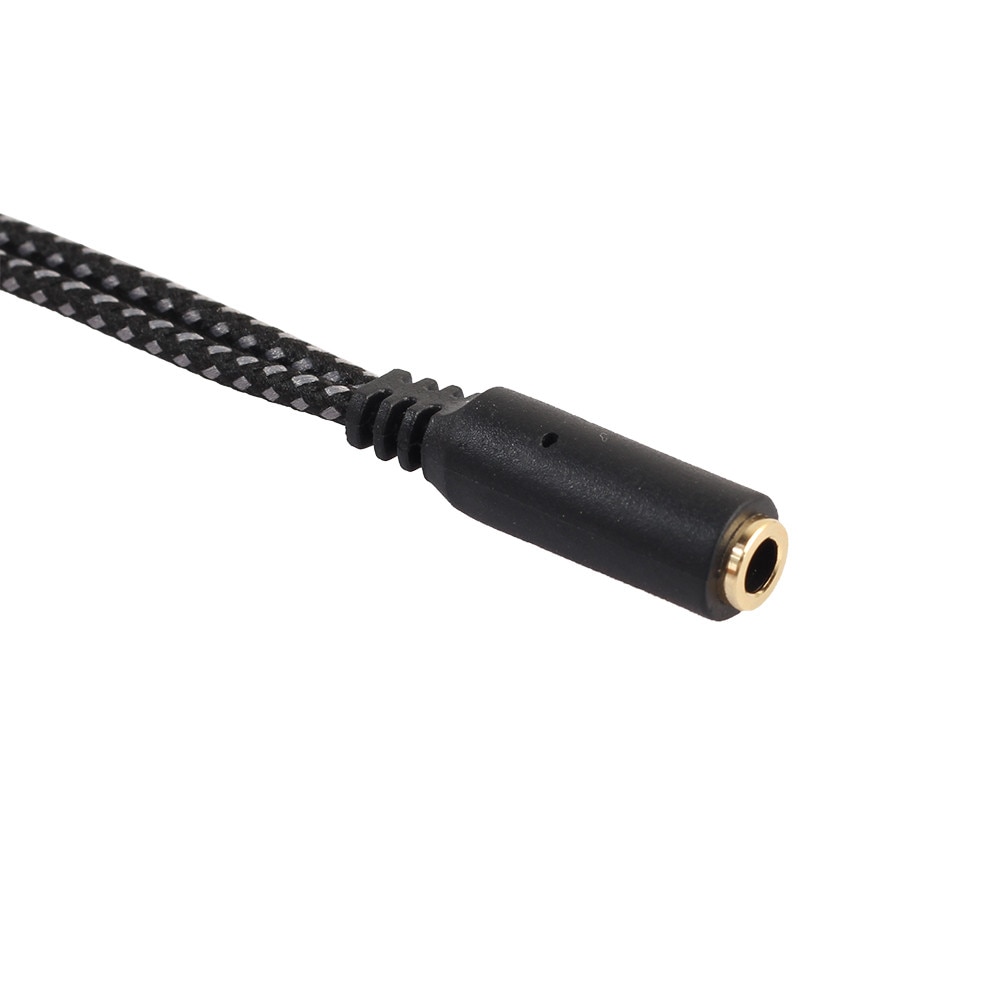 Audio Adapter Cable 3.5mm Y Splitter 2 Jack Male to 1 Female Headphone Mic Woven net Accessories