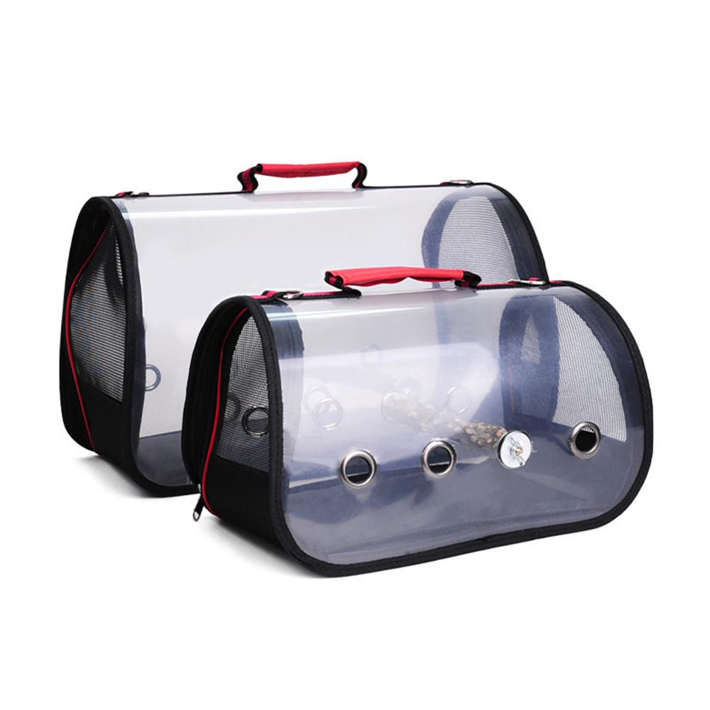 Bird Cage Transparent Portable Lightweight Parrots Outdoor Travel Easy Cleaning Airy Space Capsule Birds Carrier Shoulder Bag