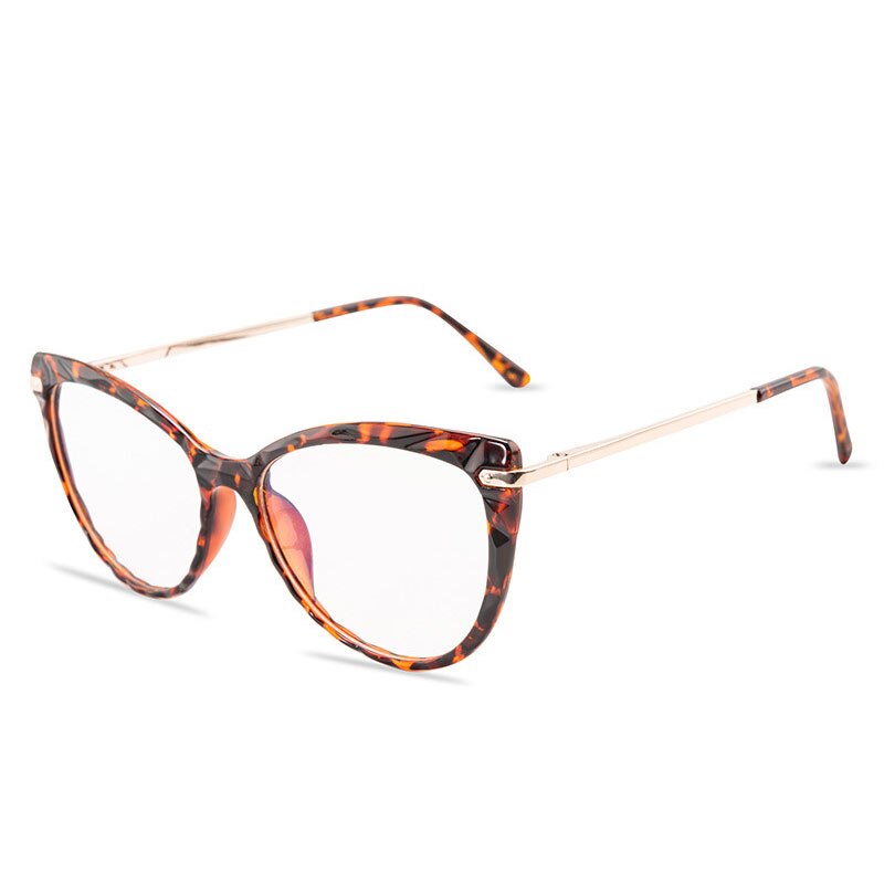 Gafas de sol con de ojo de gato y luz azul para mujer, lentes transparentes Con montura negra, de lujo,