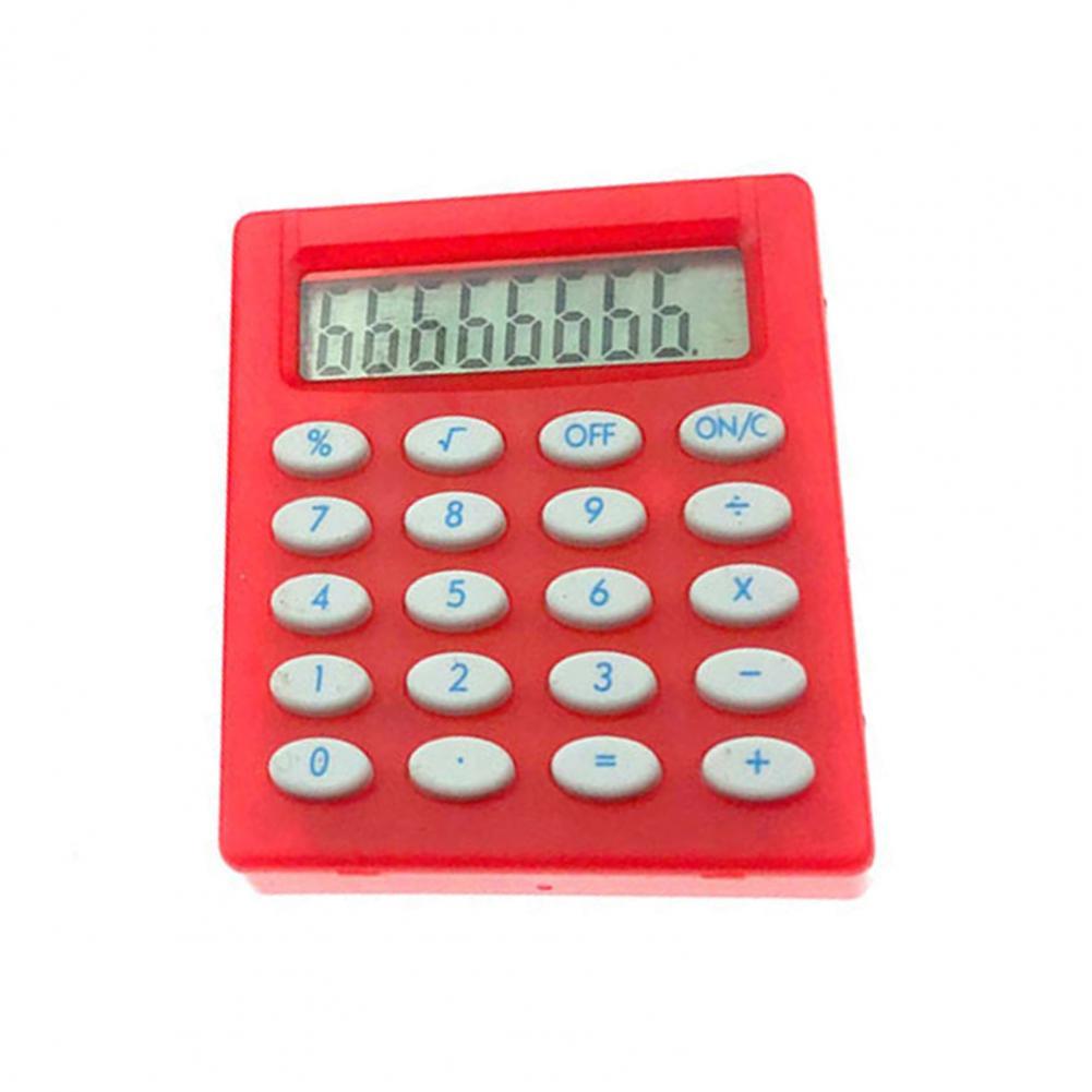 Pocket Calculator Useful 8-Digit Display Student Calculator Energy Saving Sensitive Key Mini Calculator: Red