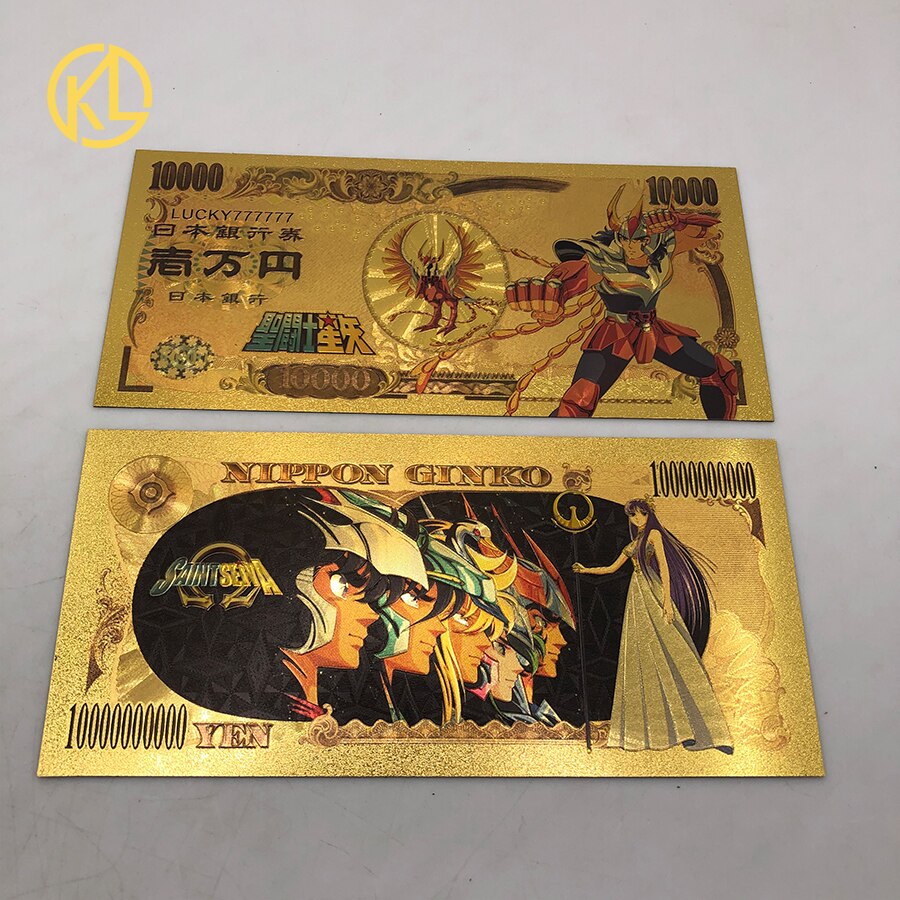 Saint Seiya – billets de banque en or, dessin animé japonais, cartes en plastique, amusant: Bleu profond