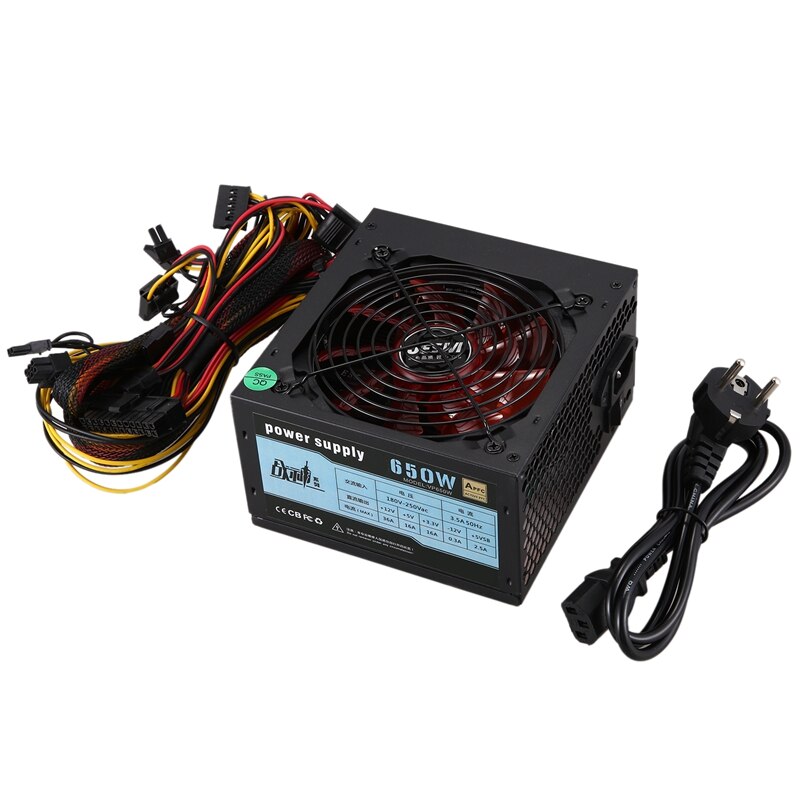 450W Quiet with Fan ATX 12V 4/8-Pin PC Power Supply Modular SLI Illuminated Fan for High-End Computer Configuration PC