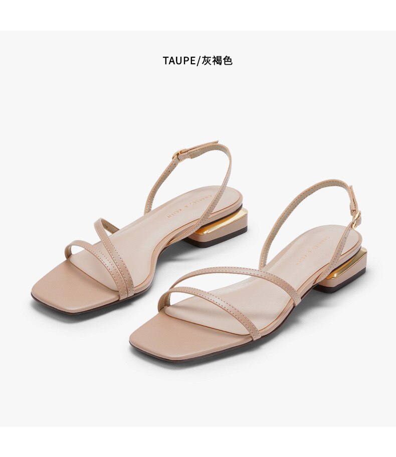 Zomer Lage Hak Sandalen Mode Vierkante Teen Back Strap Sandales Voor Vrouwelijke Feeën: Taupe / 36