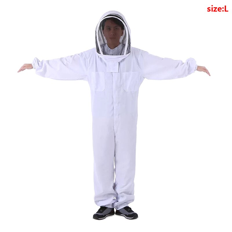 Full Body Beekeeping Clothing Beekeepers Protection Safty Veil Hat: L