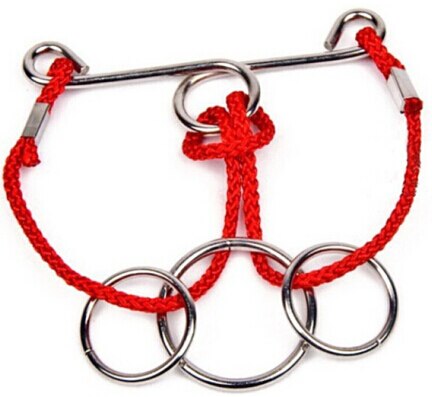 Iq Touw Metalen Houten Puzzel Logic Brain Teaser String Puzzels Spel Voor Volwassenen Kids: Model 8