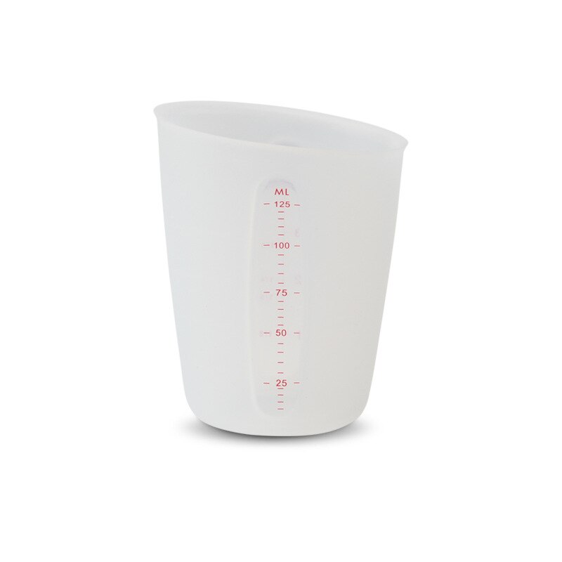 Silicone Measuring Cup Flexible Liquid Measure Cup Graduated Silicone Beaker Mixing Split Cup for Baking Kitchen Measuring Tools: 125ml