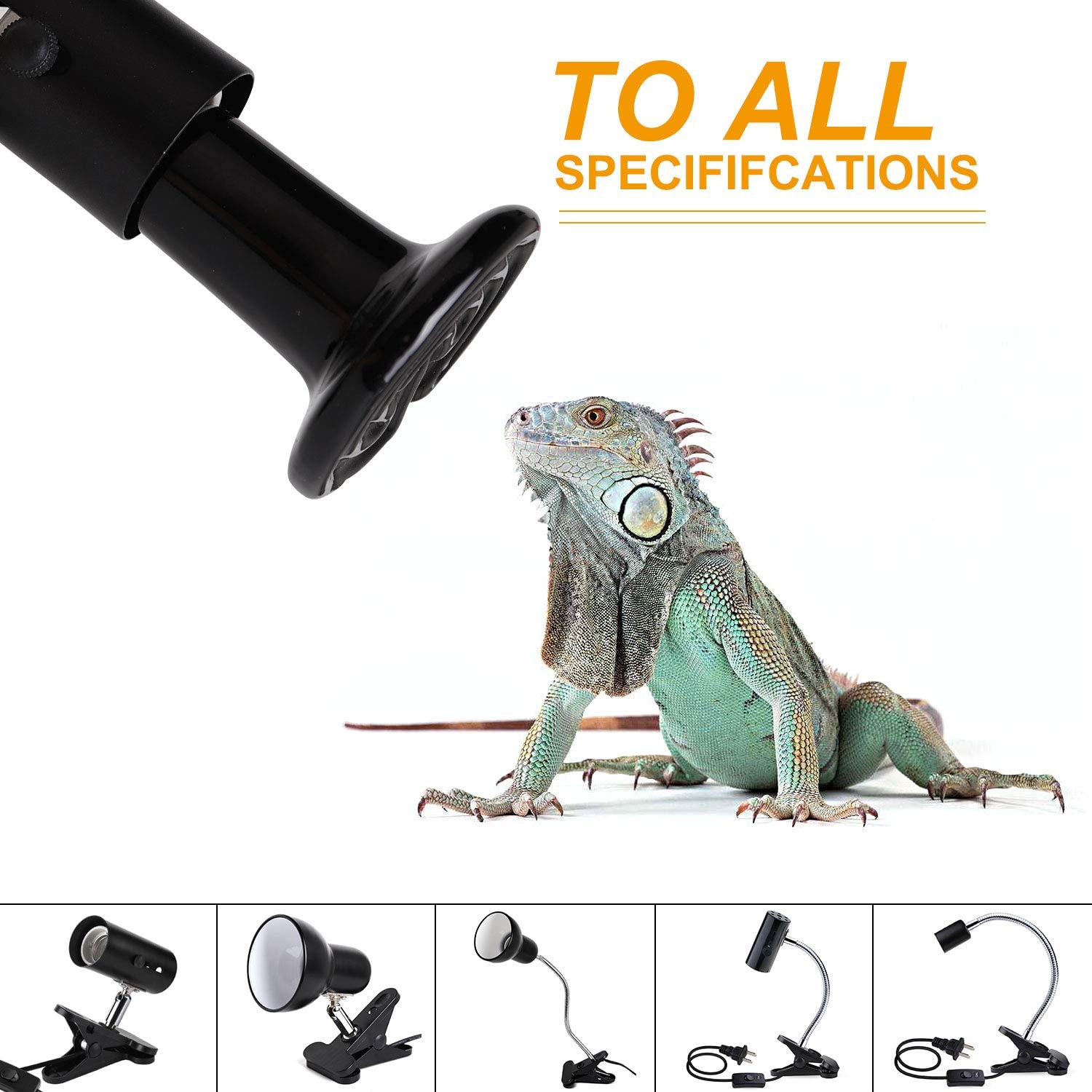 Lámpara de calor de cerámica infrarroja para reptiles, emisor de bombilla para calentador de mascotas, pollo, lagarto, Tortuga, cría, acuario, serpiente, sin daños