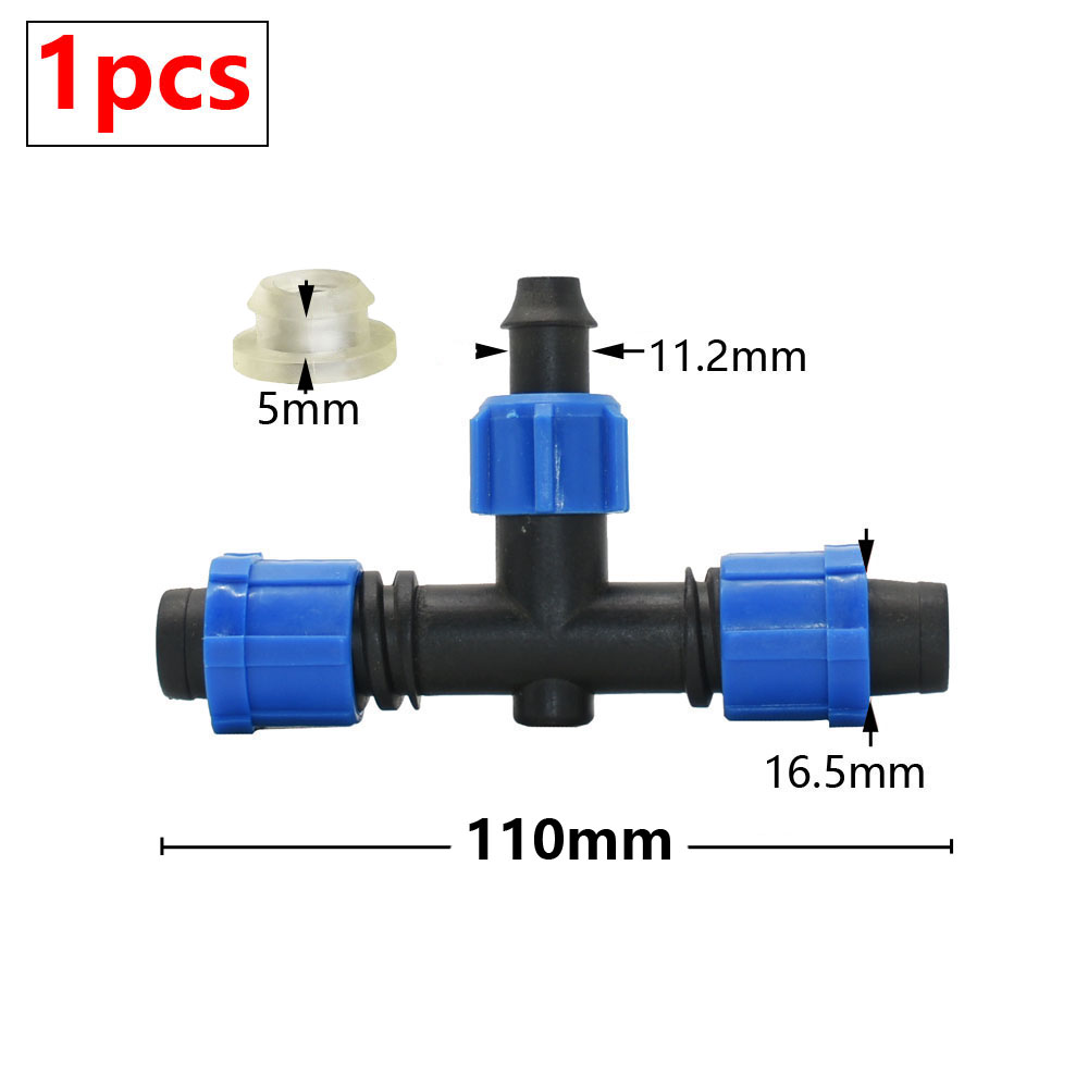 16mm Drip Tape Hose Connectors Tap Straight Tee Elbow End Plug Greenhouse Farm Garden Water Connector Drip Irrigation System: Orange
